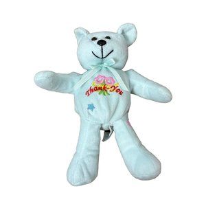 Pastel Blue Bear Beanie Plush Stuffed Animal Thanks Thank You Gift Genich Intl